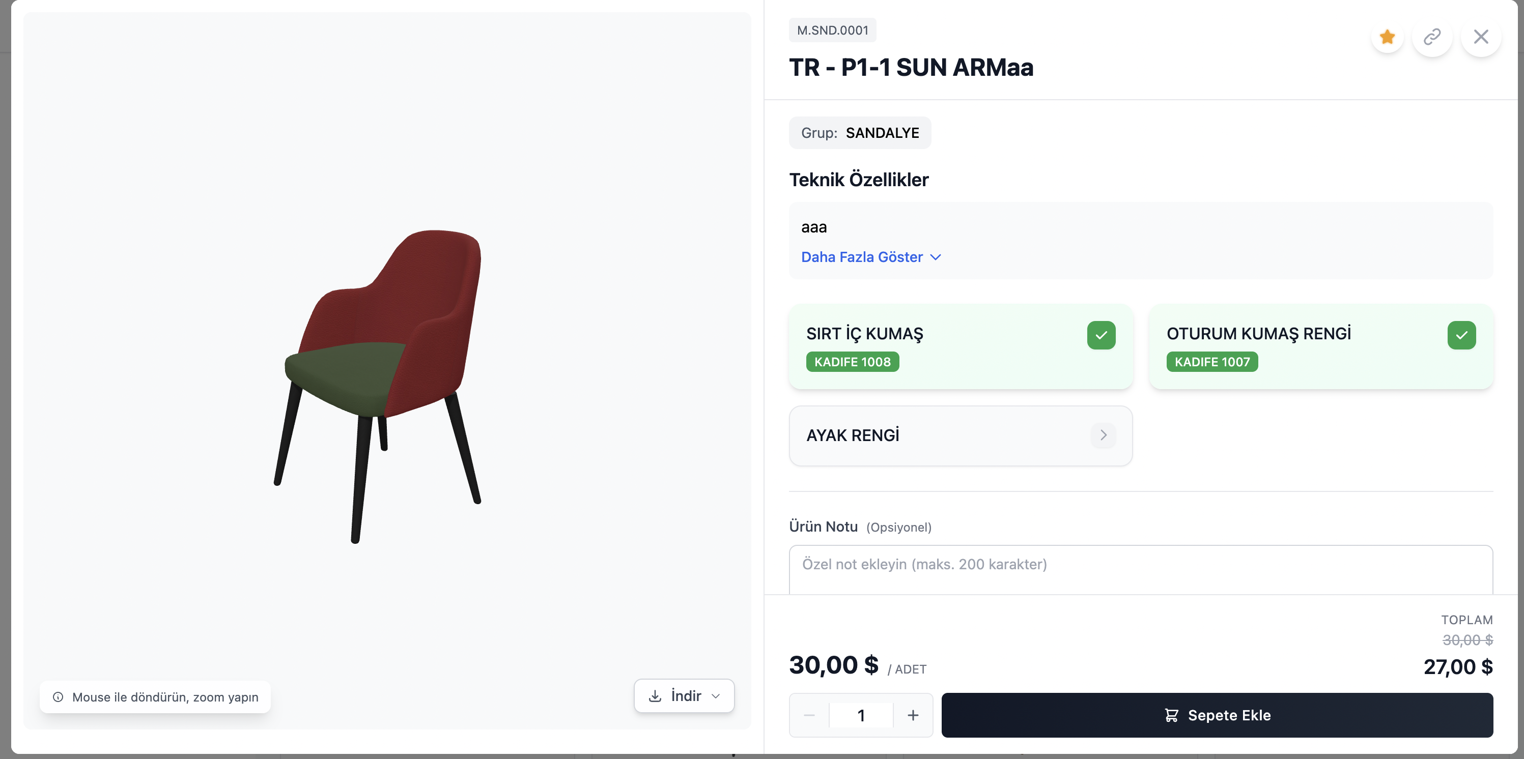 Ürün Konfigürasyonu